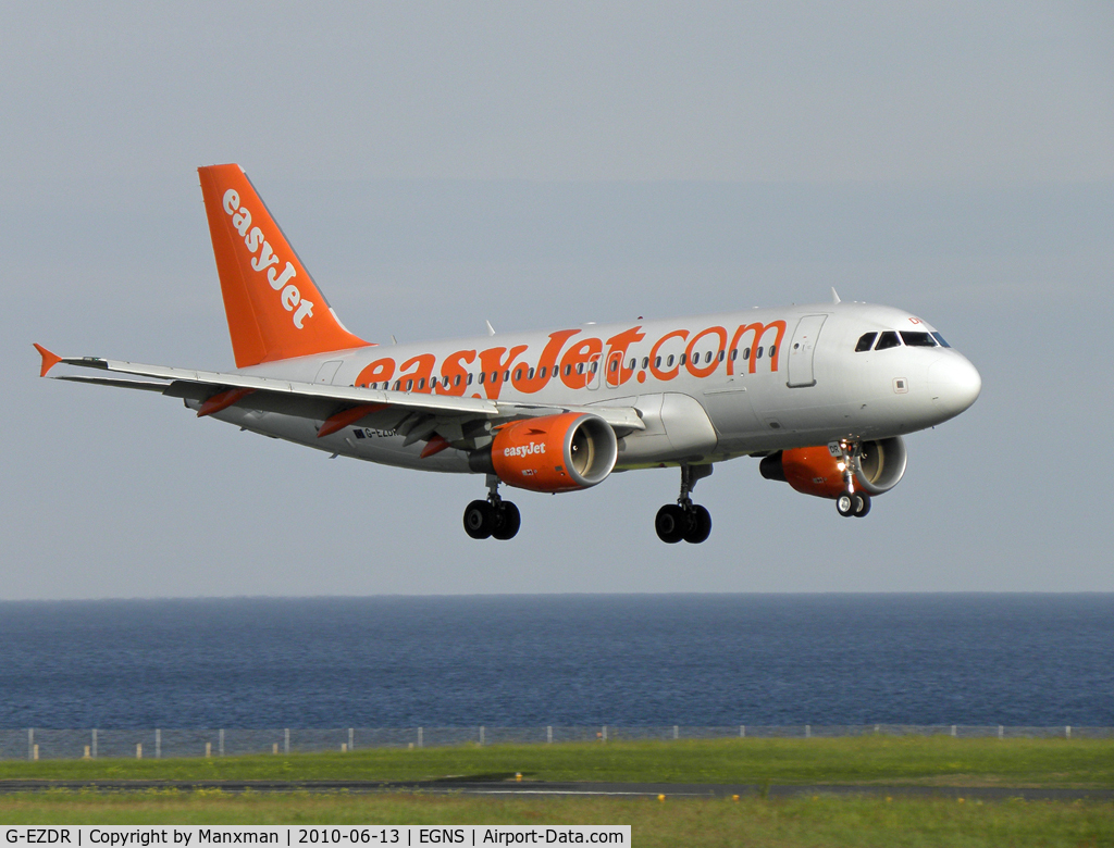 G-EZDR, 2008 Airbus A319-111 C/N 3683, Arriving with EZY635 LPL-IOM