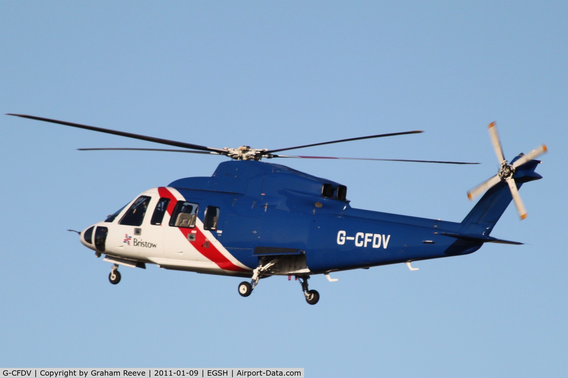 G-CFDV, 2007 Sikorsky S-76C++ C/N 760666, Landing at Norwich.