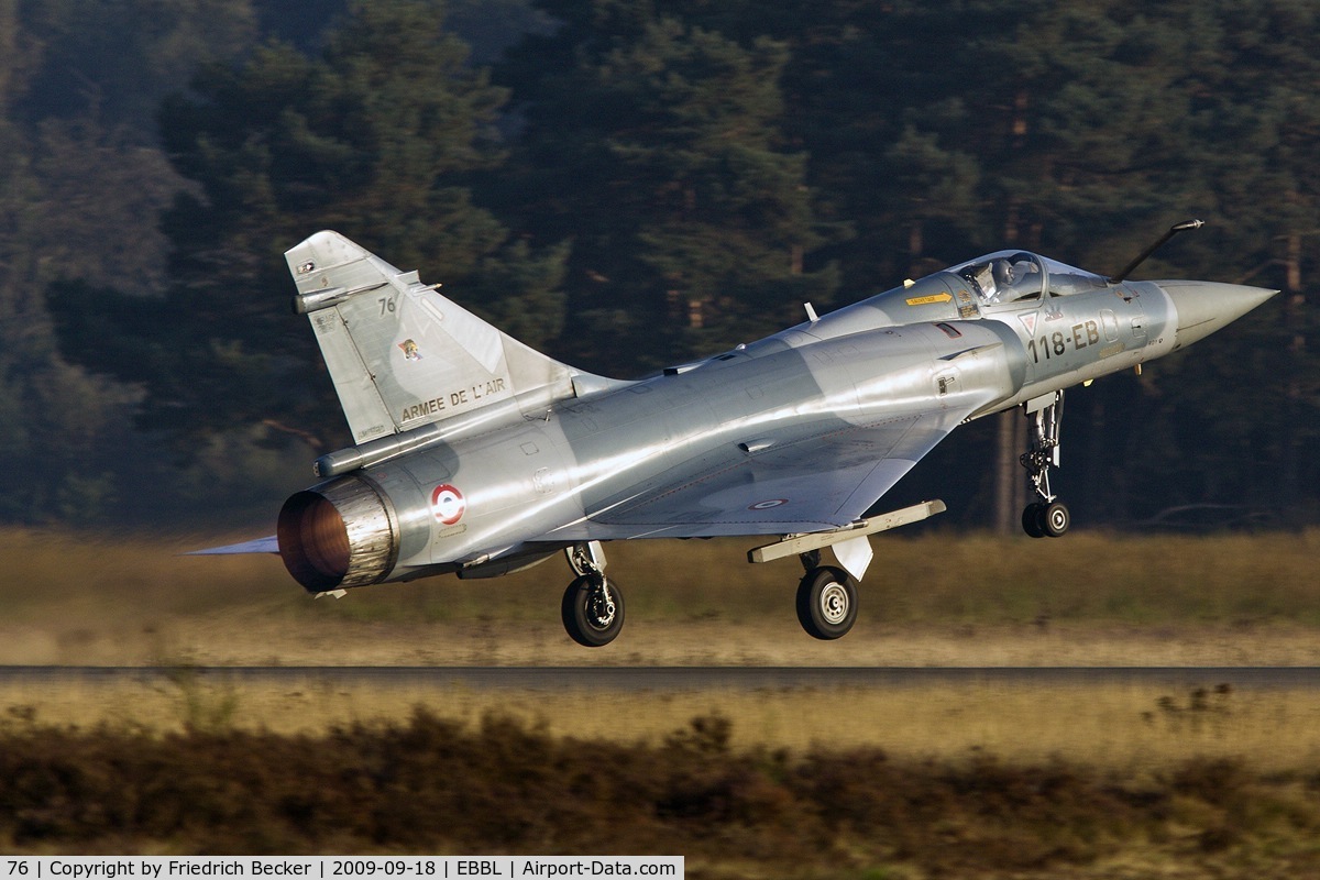 76, Dassault Mirage 2000-5F C/N 316, departing Kleine Brogel