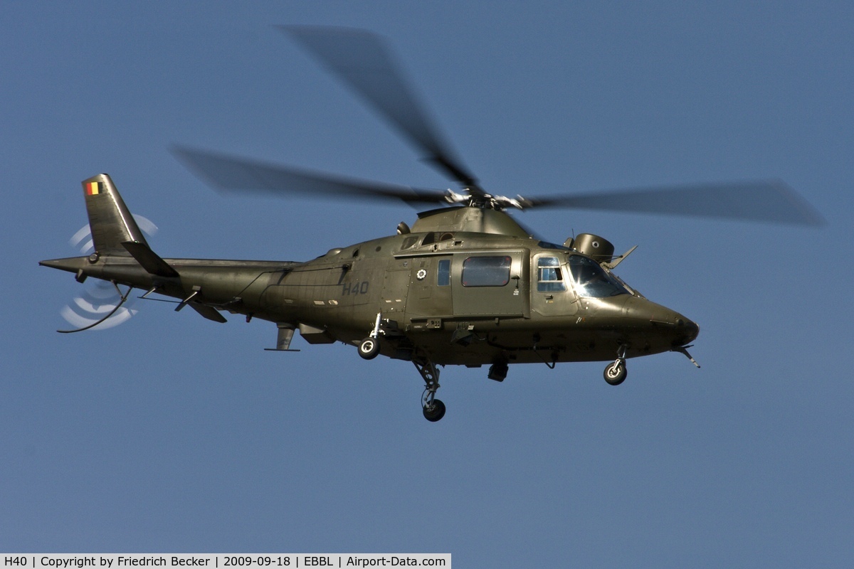 H40, Agusta A-109BA C/N 0340, hovering above Kleine Brogel