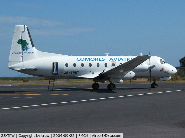 ZS-TPW, 1981 British Aerospace 748 Srs.2B/378 C/N 1784, Aircraft standing at Hahaya Airport,Moroni,Comoroes