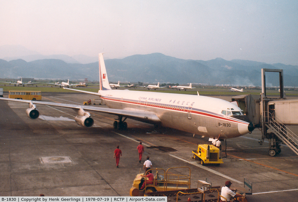 B-1830, 1966 Boeing 707-324C C/N 19178, Taipei Airport , 1978