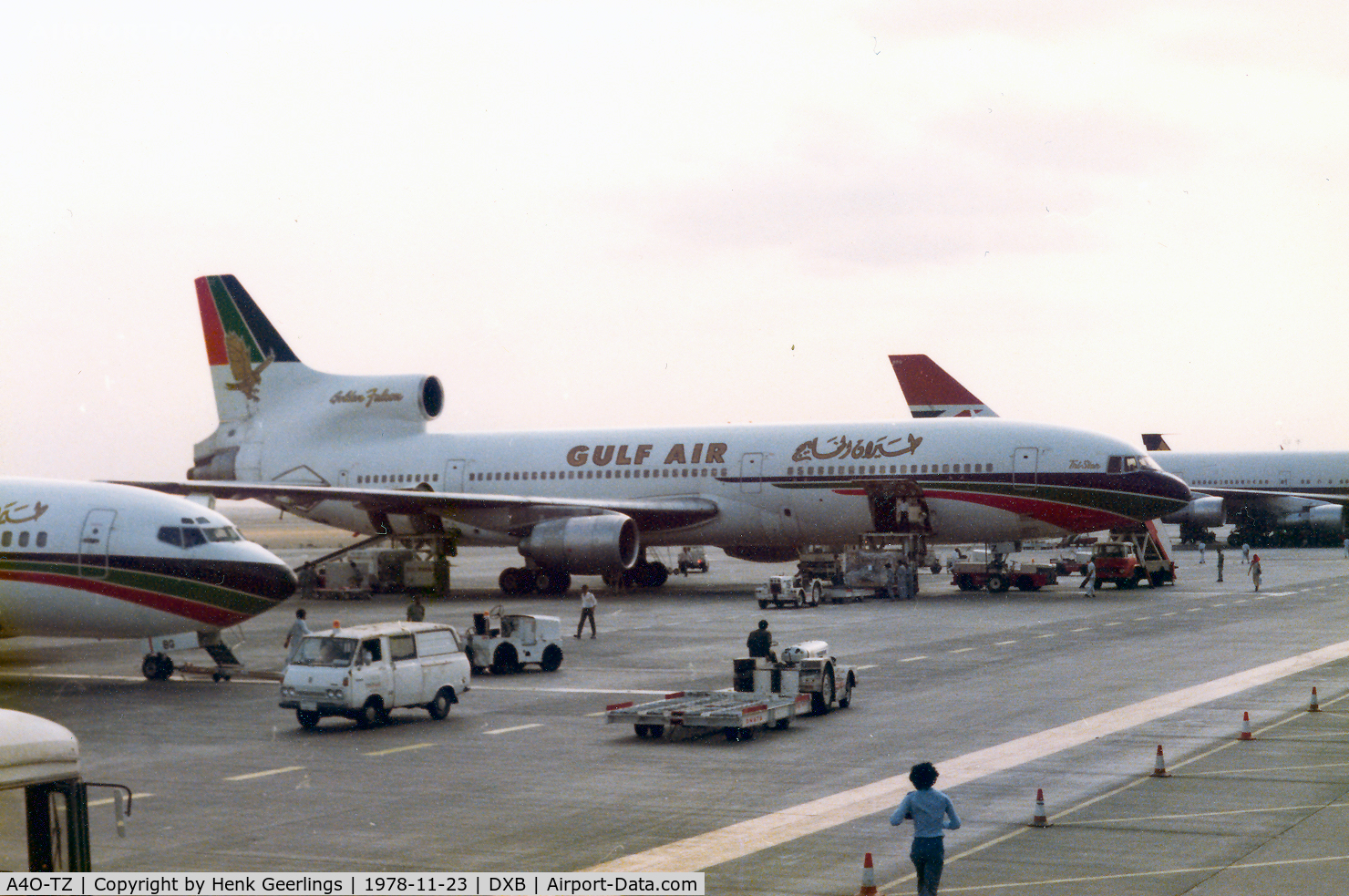 A4O-TZ, 1976 Lockheed L-1011-385-1-15 TriStar 200 C/N 193U-1140, Transit at Dubai on the way to LHR , Nov 1978