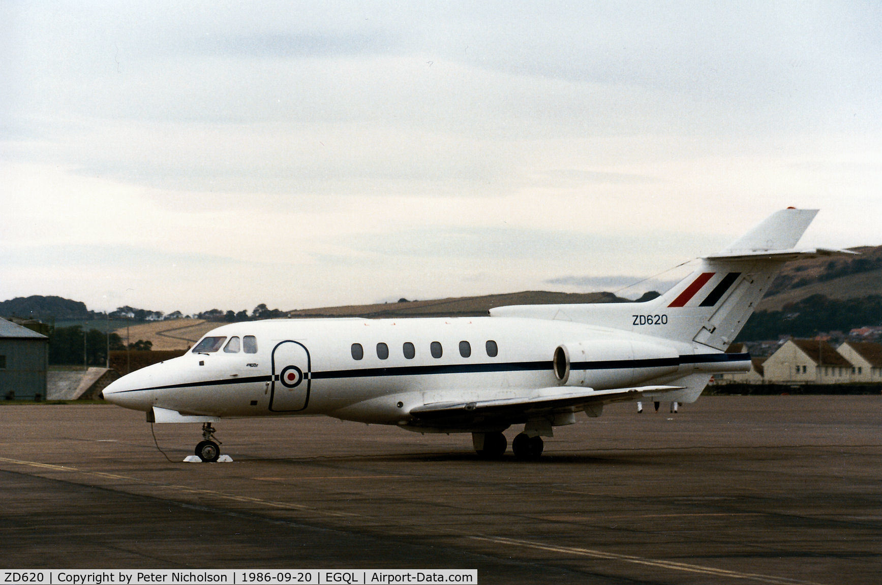 ZD620, British Aerospace BAe-125 CC.3 C/N 257181, BAe 125 CC.3 of 32 Squadron based at RAF Northolt on display at the 1986 RAF Leuchars Airshow.