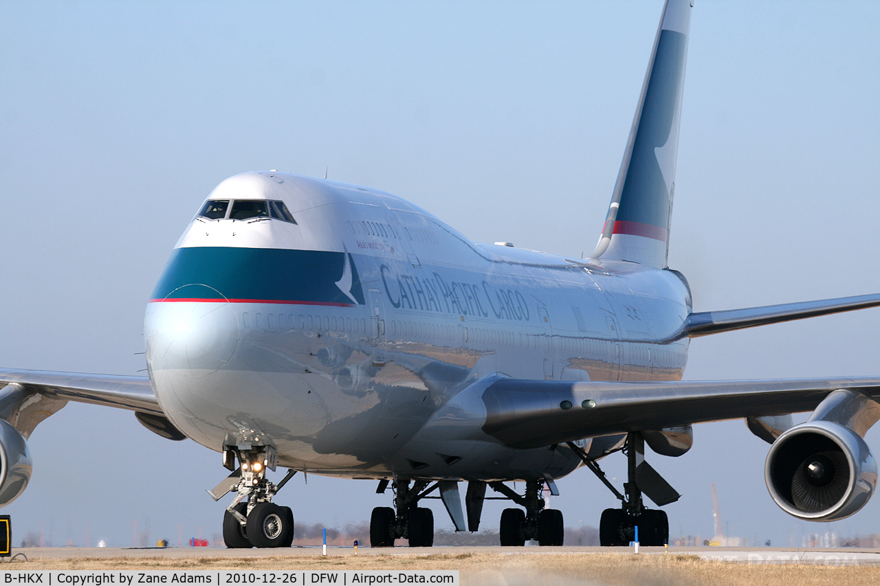 B-HKX, 1997 Boeing 747-412 C/N 26557, Cathay Pacific Lines 747 freighter at DFW Airport