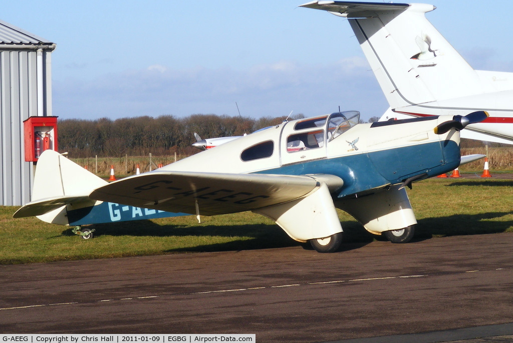 G-AEEG, 1936 Miles M-3A Falcon Major C/N 216, visitor from Old Warden to the BMAA Icicle 2011 fly-in