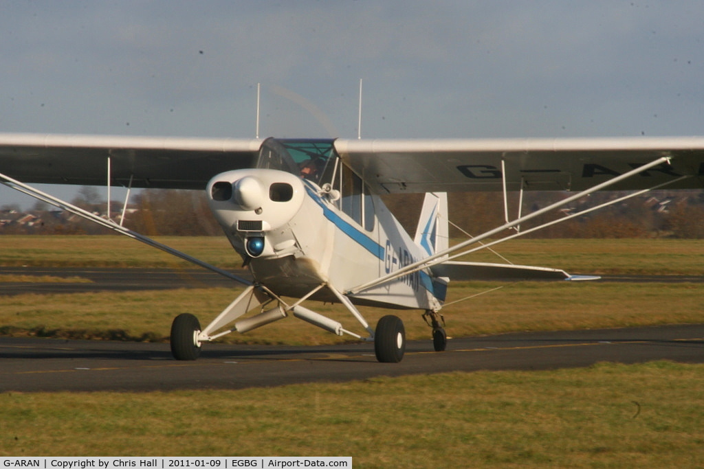 G-ARAN, 1960 Piper PA-18-150 Super Cub C/N 18-7307, visitor from Redhill to the BMAA Icicle 2011 fly-in