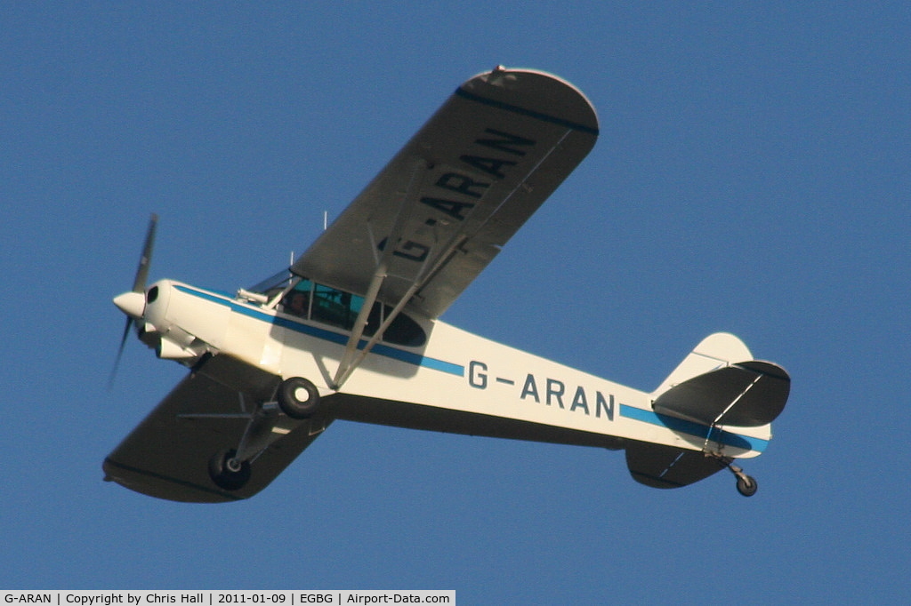 G-ARAN, 1960 Piper PA-18-150 Super Cub C/N 18-7307, visitor from Redhill to the BMAA Icicle 2011 fly-in