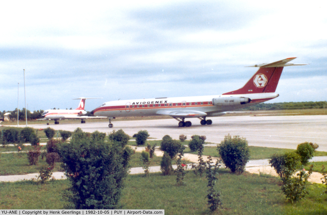YU-ANE, 1979 Tupolev Tu-134A-3 C/N 63165, Aviogenex at Pula Airport