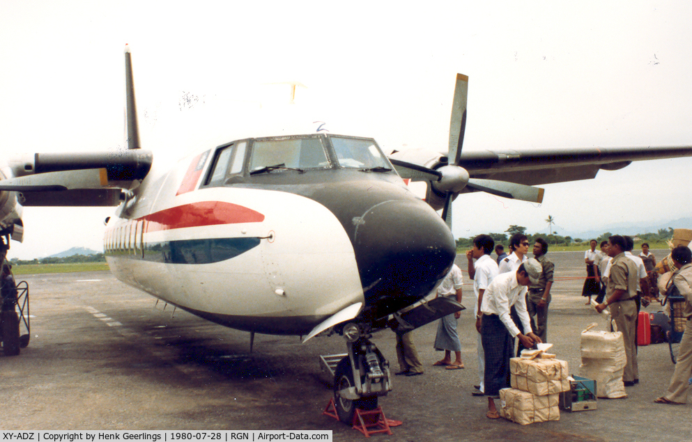 XY-ADZ, 1978 Fokker F.27-600 Friendship C/N 10574, Rangoon Airport