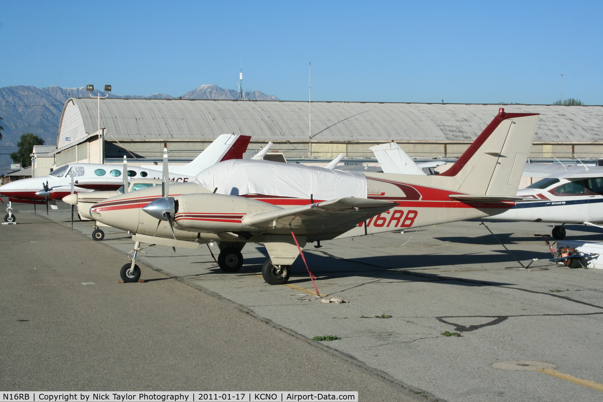 N16RB, 1965 Beech 95-B55 (T42A) Baron C/N TC-840, Parked at Chino