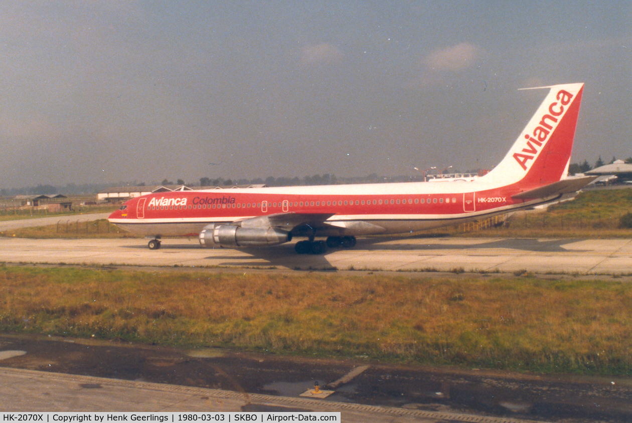 HK-2070X, 1966 Boeing 707-321B C/N 19266, Avianca , Bogota , Mar '80