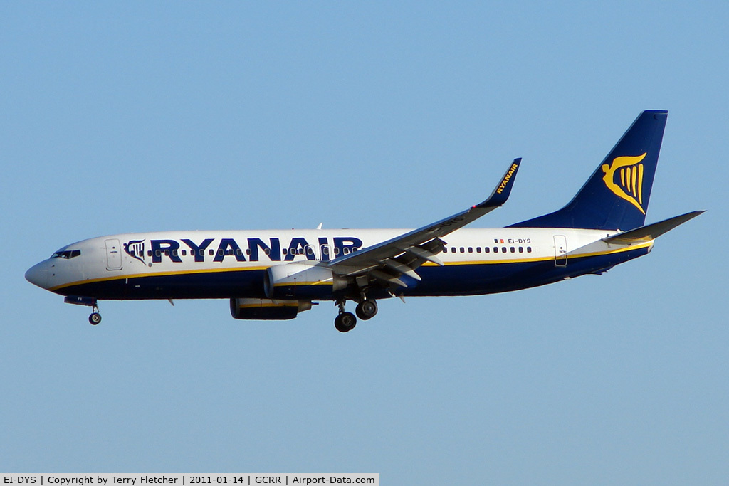 EI-DYS, 2008 Boeing 737-8AS C/N 37514, Ryanair 2008 Boeing 737-8AS/WL, c/n: 37514
