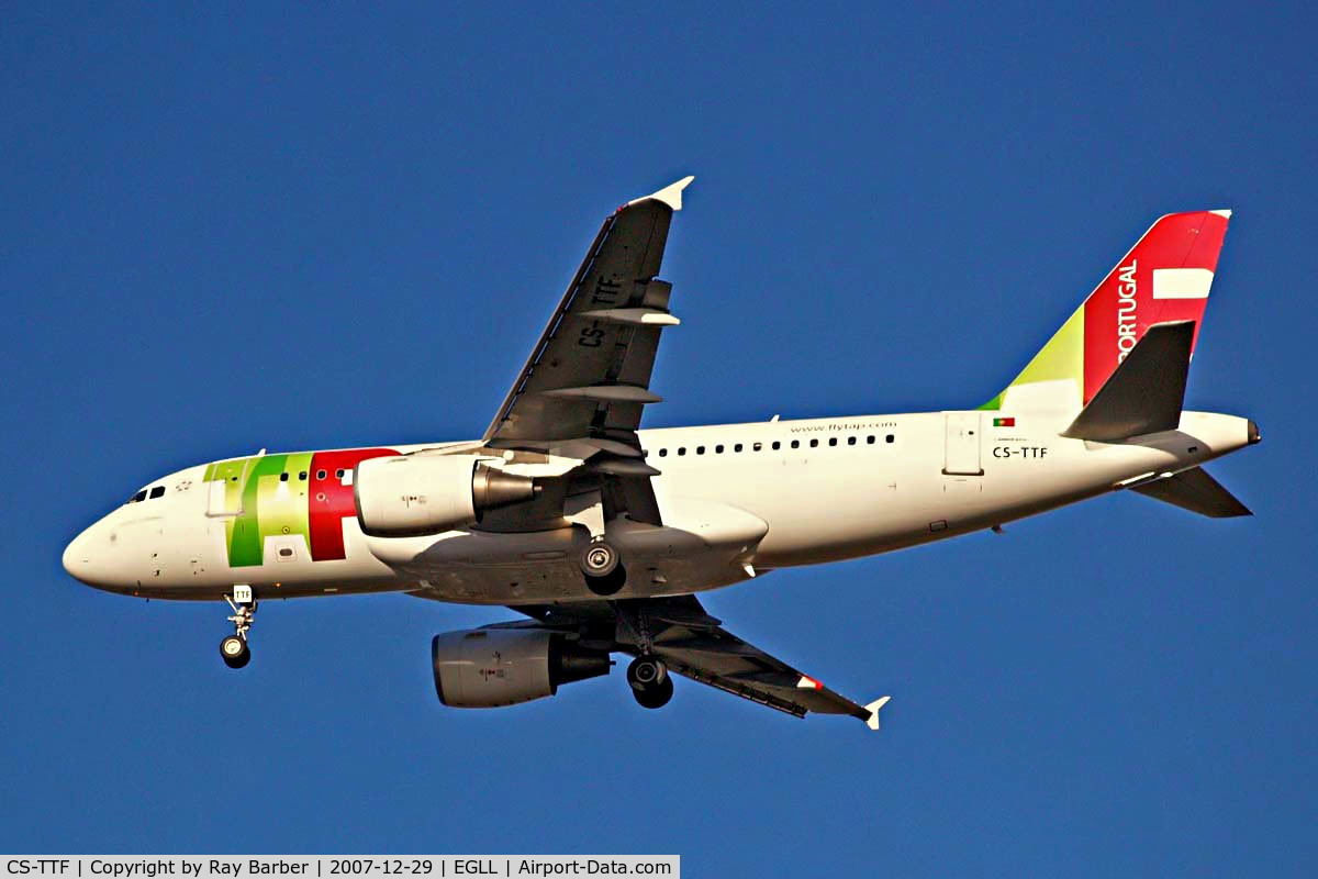 CS-TTF, 1998 Airbus A319-111 C/N 837, Airbus A319-111 [0837] TAP Air Portugal Home~G 29/12/2007