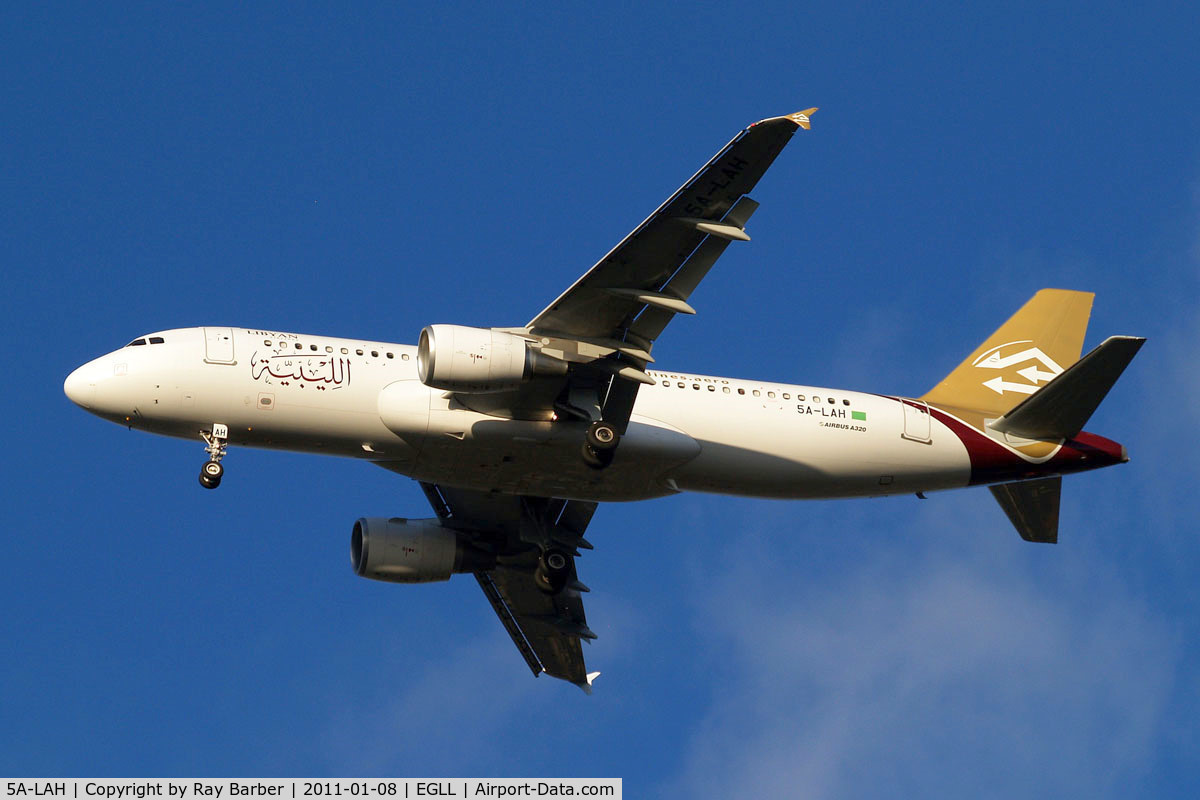 5A-LAH, 2010 Airbus A320-214 C/N 4405, Airbus A320-214 [4405] Libyan Airlines Home~G 08/01/2011