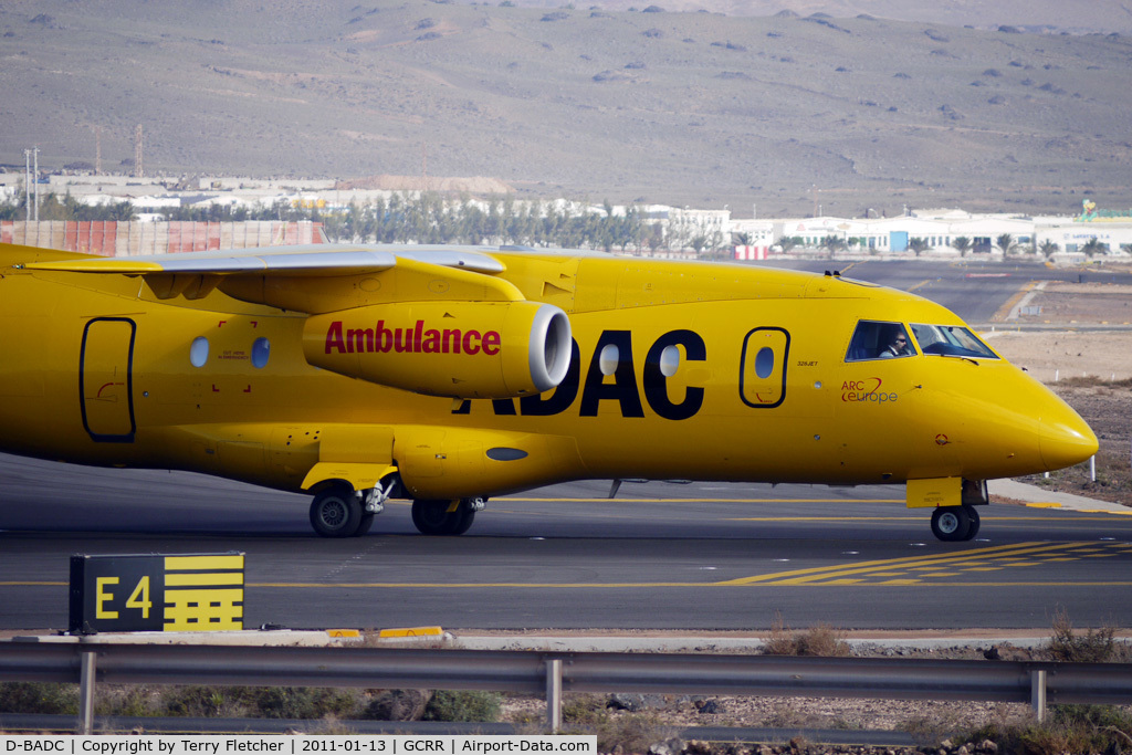 D-BADC, 2003 Fairchild Dornier 328-300 328JET C/N 3216, Aero Dienst / ADAC Ambulance flight at Lanzarote