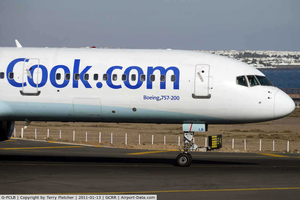 G-FCLB, 1997 Boeing 757-28A C/N 28164, Thos Cook's 1997 Boeing 757-28A, c/n: 28164 holding at Lanzarote Runway 03