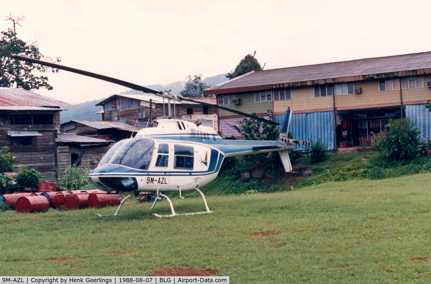 9M-AZL, Bell 206B-3 JetRanger III C/N 3210, Sarawak ,  Belaga , Bell Jetranger , Aug '88