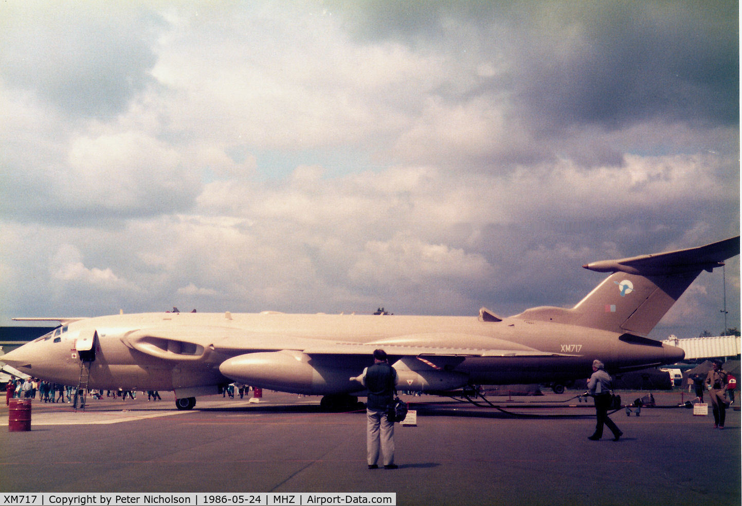 XM717, 1963 Handley Page Victor K.2 C/N HP80/85, Victor K.2 of 55 Squadron at RAF Marham on display at the 1986 RAF Mildenhall Air Fete.