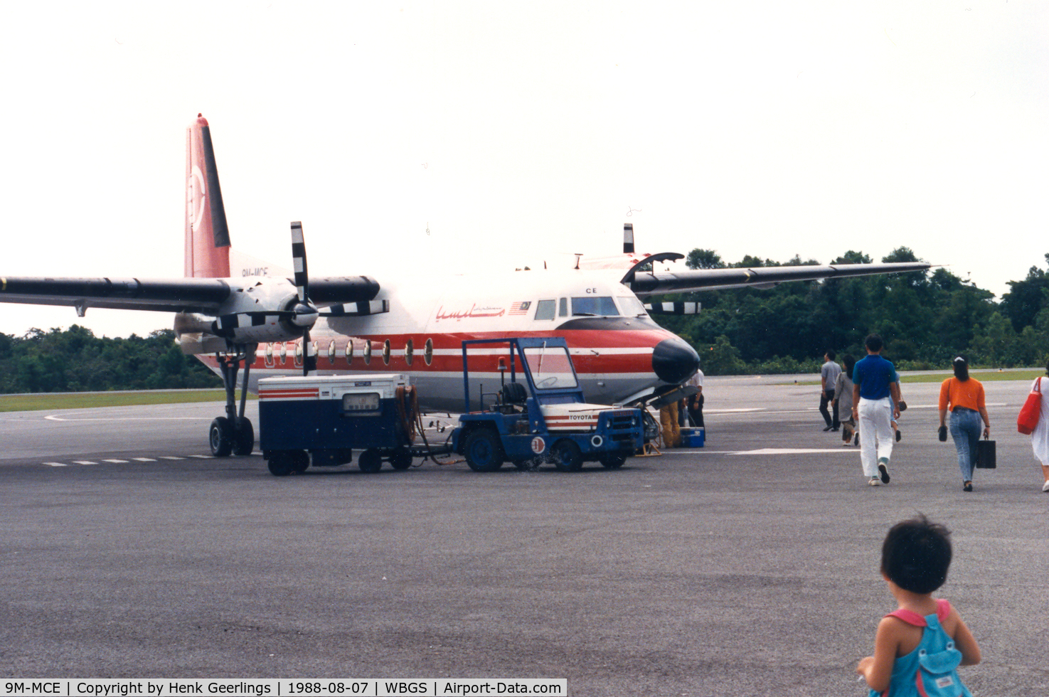 9M-MCE, 1971 Fokker F-27-500 Friendship C/N 10464, Malaysian Fokker F-27 bound for Miri , Aug '88