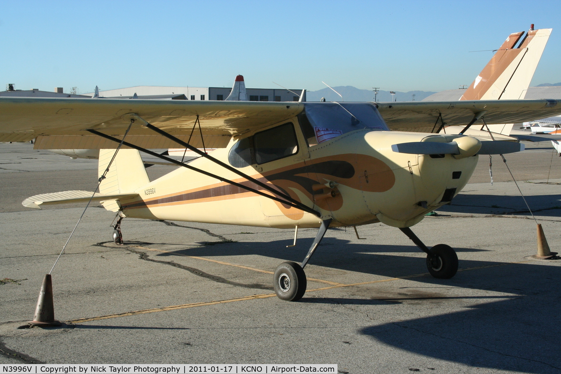 N3996V, 1948 Cessna 170 C/N 18315, Sitting at Chino in the heat