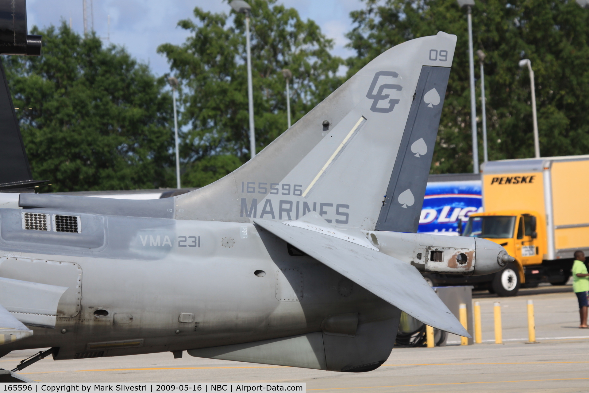 165596, McDonnell Douglas AV-8B Harrier II C/N 333, Static at Marine Corps Air Station Beaufort