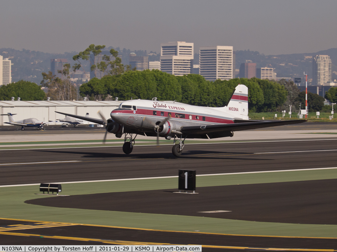 N103NA, 1945 Douglas DC-3C-S1C3G (C-47B) C/N 16821, N103NA arriving on RWY 21