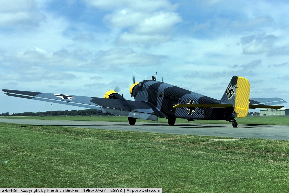G-BFHG, 1948 Junkers (CASA) 352L (Ju-52) C/N 153, taxying at RAF Alconbury