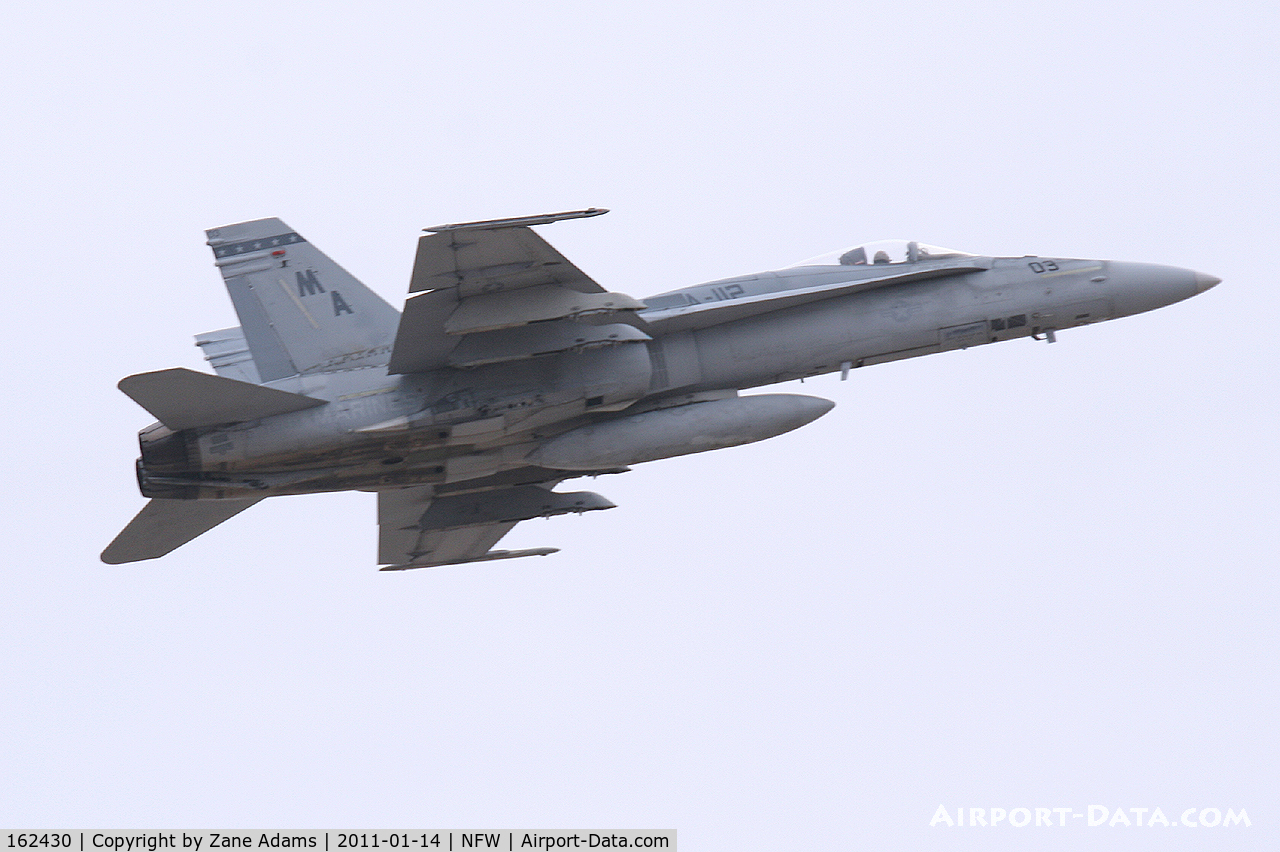 162430, McDonnell Douglas F/A-18A+ Hornet C/N 272/A218, Departing Navy Fort Worth