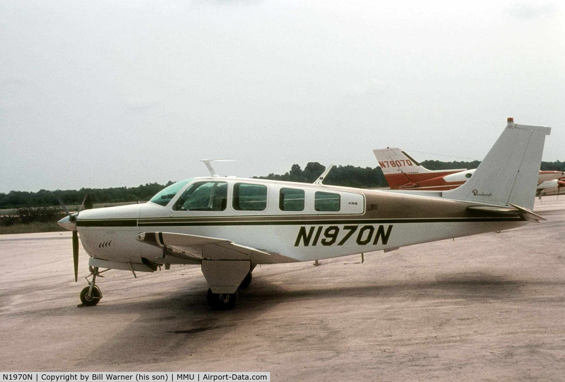 N1970N, 1969 Beech A36 Bonanza 36 C/N E-186, 1970n when owned by Lewis Warner of West Orange NJ, around 1972.