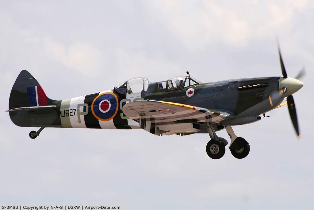 G-BMSB, 1943 Supermarine 361 Spitfire T.IX C/N CBAF.7722, Arriving after display, Marked as MJ627