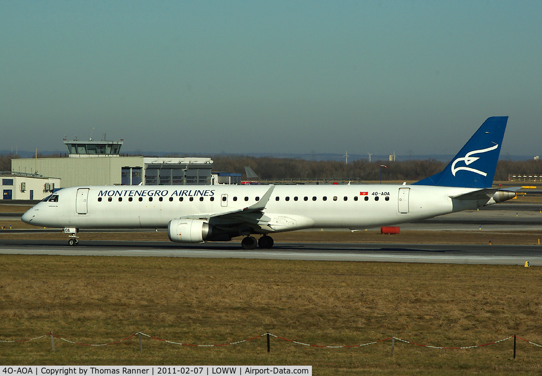 4O-AOA, 2008 Embraer 195LR (ERJ-190-200LR) C/N 19000180, Montenegro Airlines Embraer 195