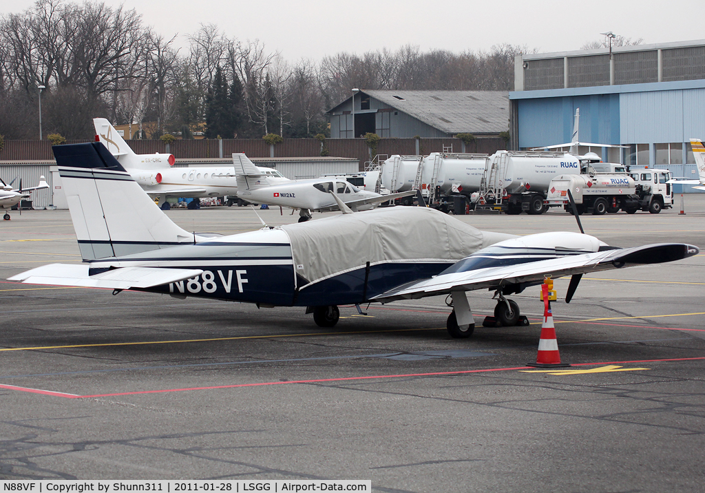 N88VF, 1982 Piper PA-34-220T Seneca C/N 34-8233171, Parked at the General Aviation area...