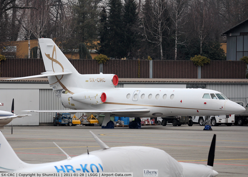 SX-CRC, Dassault Falcon 50 C/N 226, Under maintenance or stored at the General Aviation area...