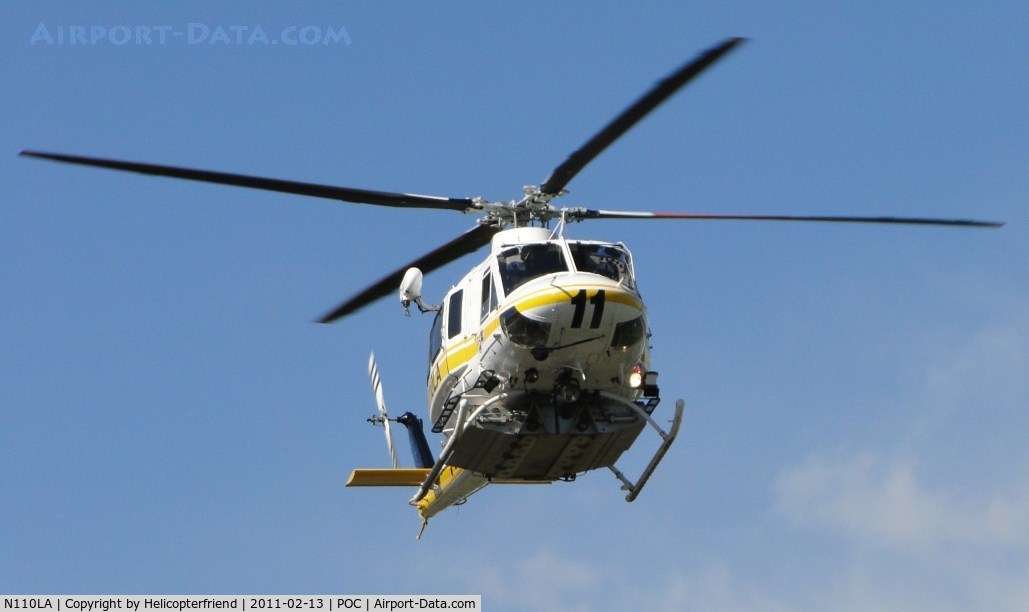 N110LA, 2005 Bell 412EP C/N 36392, Copter 11 inbound heading towards LACO Fire helipad