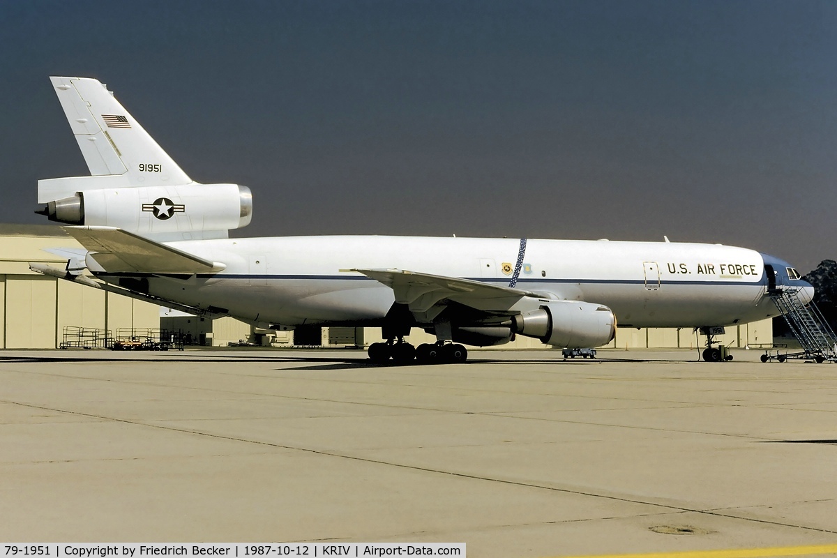 79-1951, 1982 McDonnell Douglas KC-10A Extender C/N 48211, flightline at March AFB