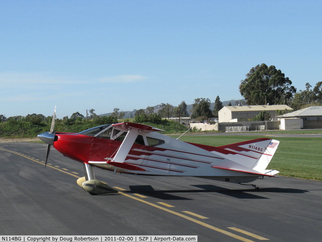 N114BG, 1987 Sorrell SNS-7 Hiperbipe C/N 216, 1987 Garrett SORRELL SNS-7 HIPERBIPE, L:ycoming IO-360-B1E 180 Hp, engine stopped for push park on transient line