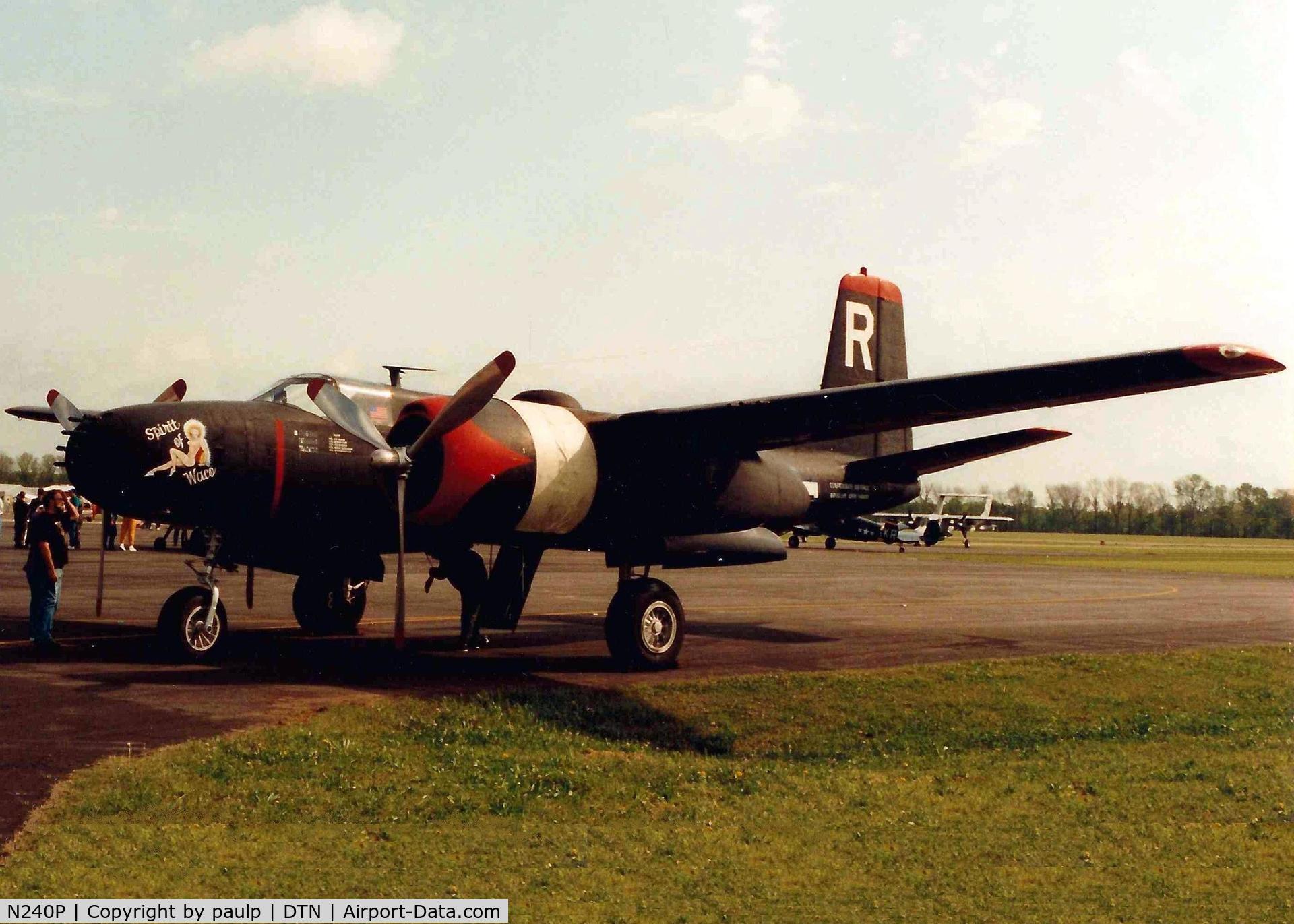 N240P, 1943 Douglas A-26B Invader C/N 7140, At Downtown Shreveport 1987 - Scanned Photo