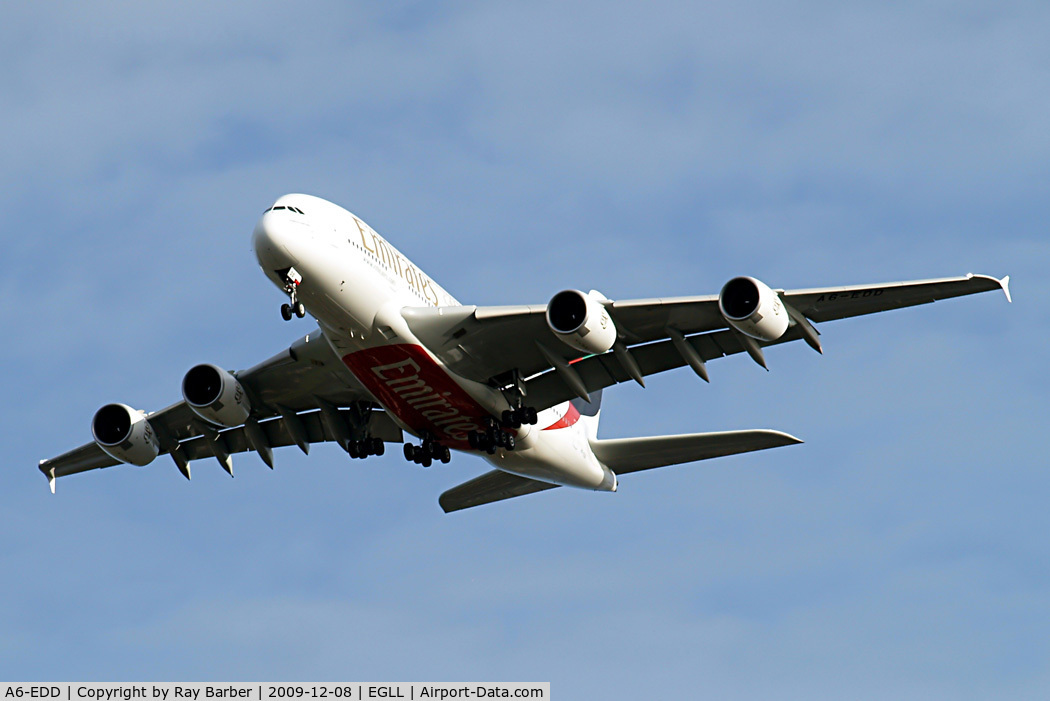 A6-EDD, 2008 Airbus A380-861 C/N 020, Airbus A380-861 [020] (Emirates Airlines) Home~G 08/12/2009.