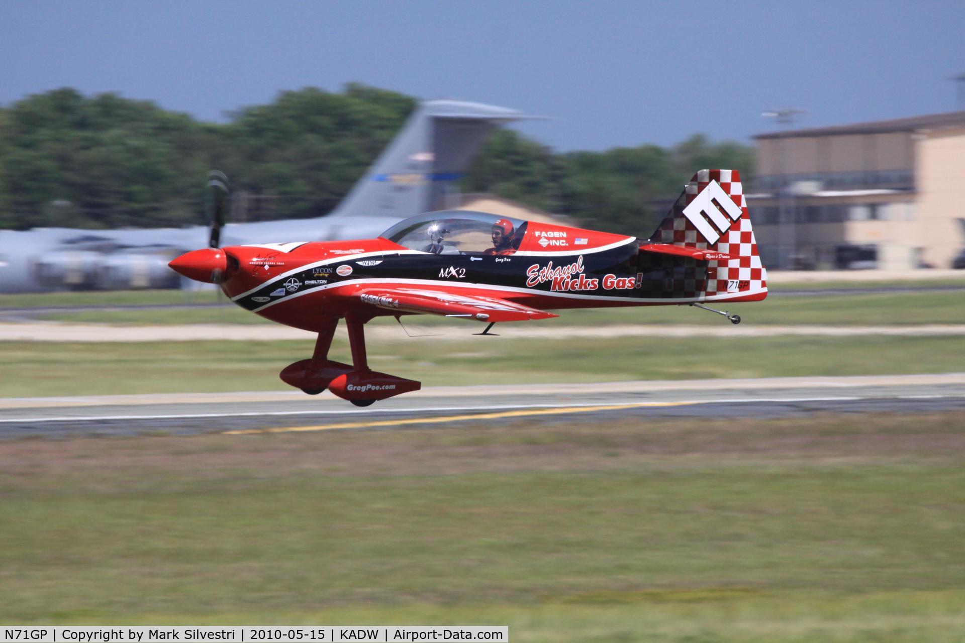 N71GP, 2007 MX Aircraft MX2 C/N 5, Joint Base Andrews 2010 - Greg Poe