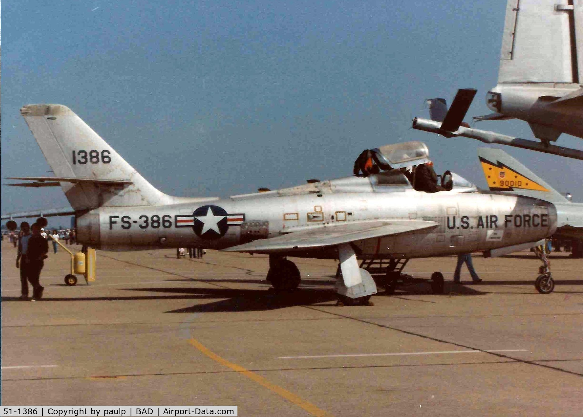 51-1386, 1951 Republic F-84F-15-RE Thunderstreak C/N Not found 51-1386, Barksdale Air Force Base 