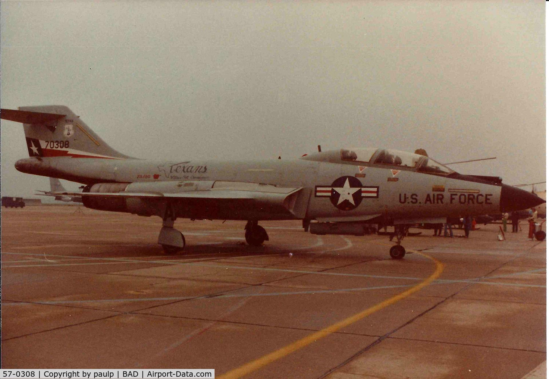 57-0308, 1957 McDonnell F-101B-90-MC Voodoo C/N 486, Barksdale Air Force Base 