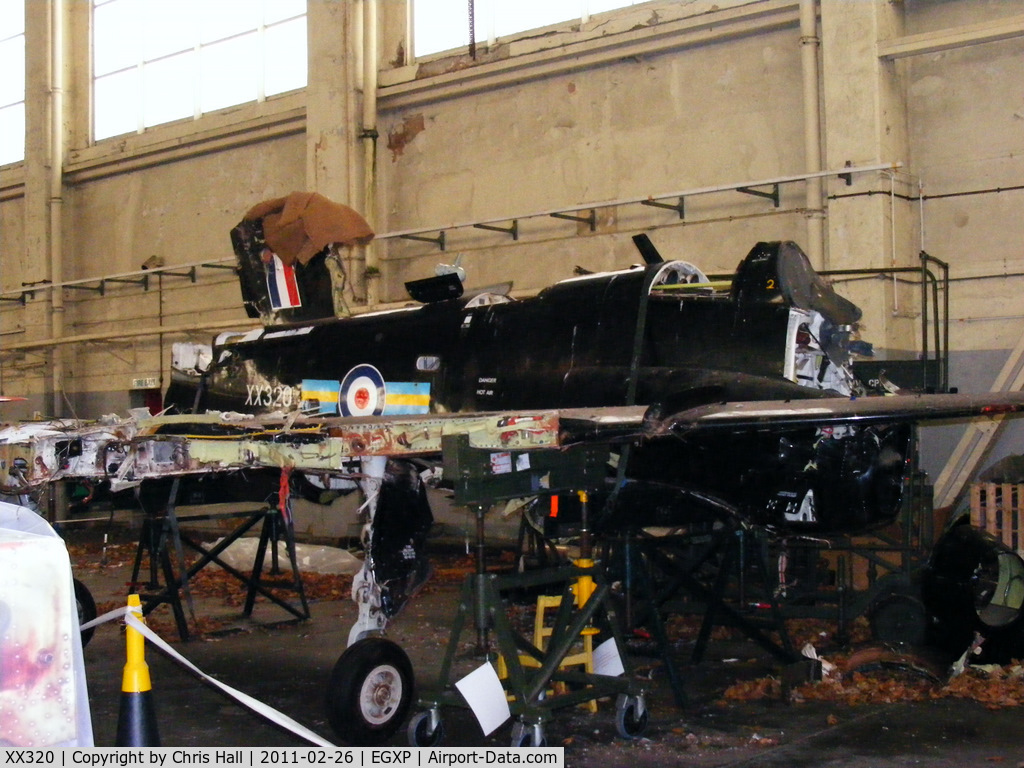 XX320, 1980 Hawker Siddeley Hawk T.1A C/N 163/312145, Remains of XX320 which crashed at RAF Cranwell on 20/08/08. It was due to be painted in Red Arrows livery at RAF Cranwell on completion of its airtest from RAF Shawbury.