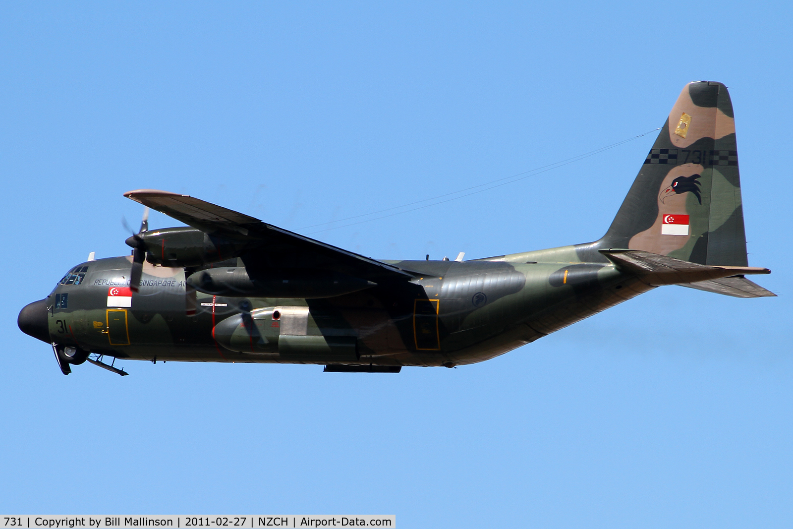 731, 1980 Lockheed C-130H Hercules C/N 382-4844, after delivery of SAR personnel to assist in the rescue mission in Christchurch