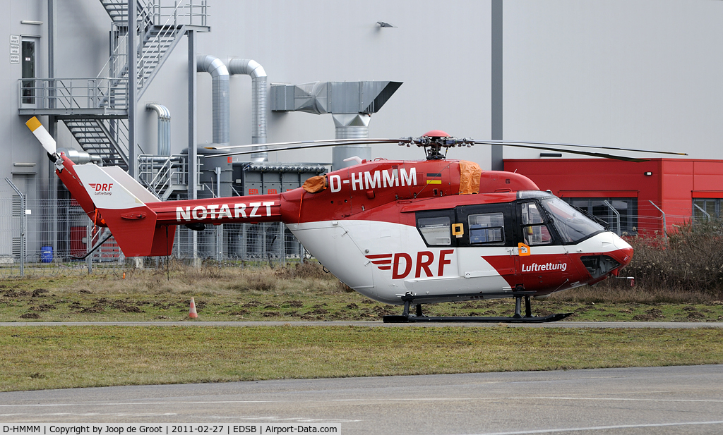 D-HMMM, Eurocopter-Kawasaki BK-117B-2 C/N 7228, undergoing maintenance at Baden Airpark
