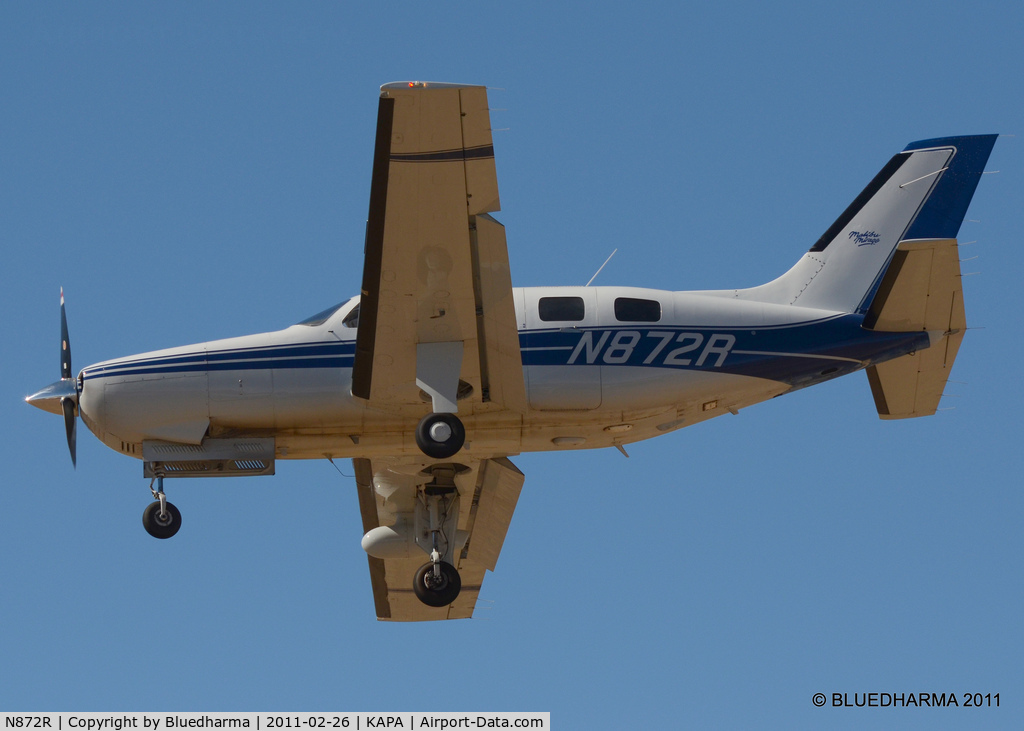 N872R, 1989 Piper PA-46-350P Malibu Mirage C/N 4622028, On Final approach.