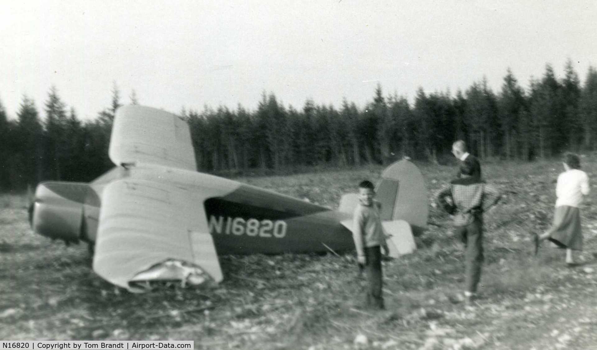 N16820, 1936 Fairchild 24 C8E C/N 2830, N16820 after a crash.
