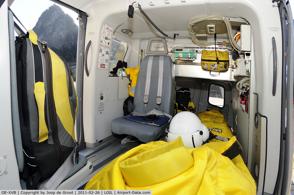 OE-XVB, 2007 Eurocopter EC-135T-2+ C/N 0633, the interior of the passenger compartment of a ÖAMTC rescue helicopter