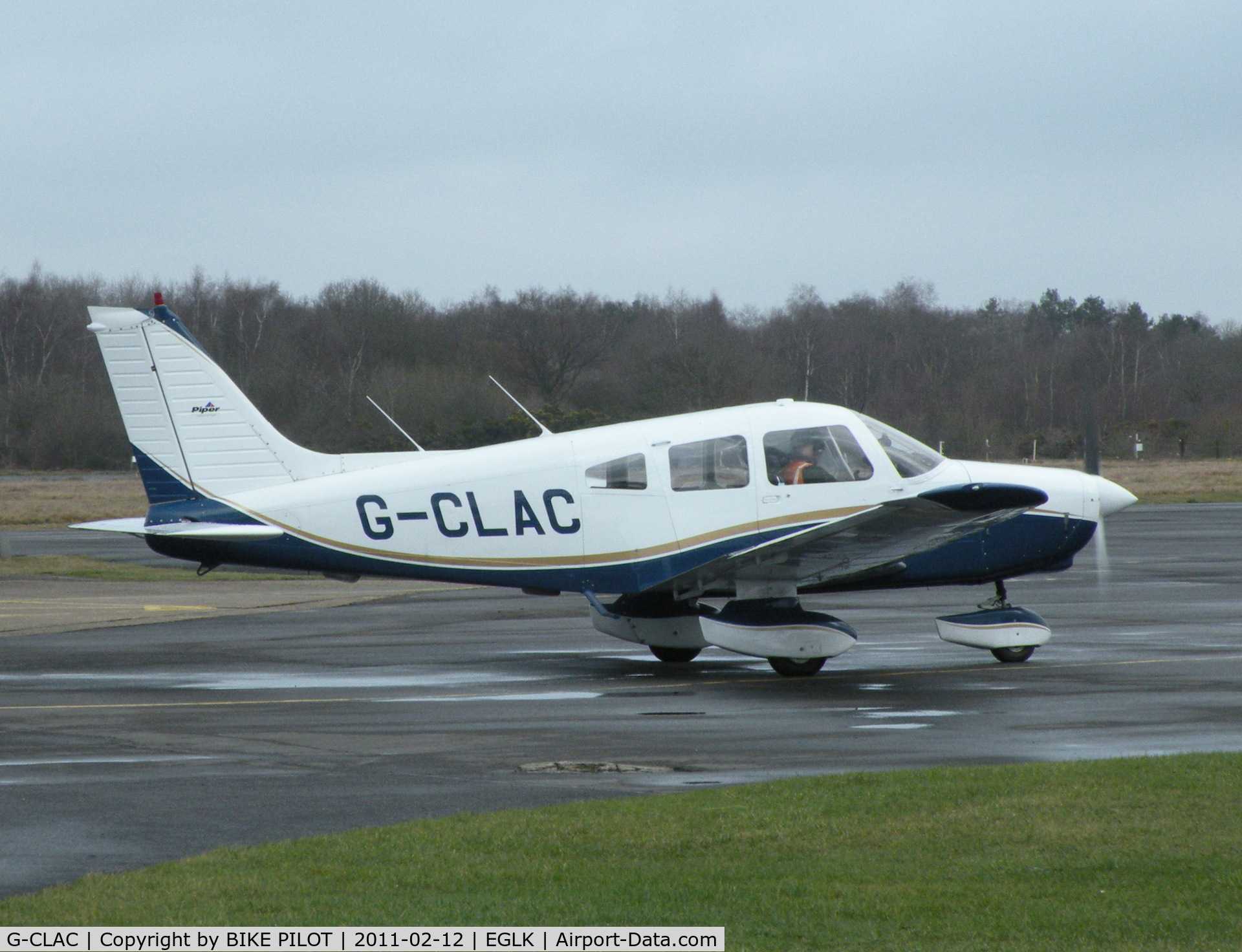 G-CLAC, 1981 Piper PA-28-161 Cherokee Warrior II C/N 28-8116241, Resident Cherokee Warrior II on thje main apron.