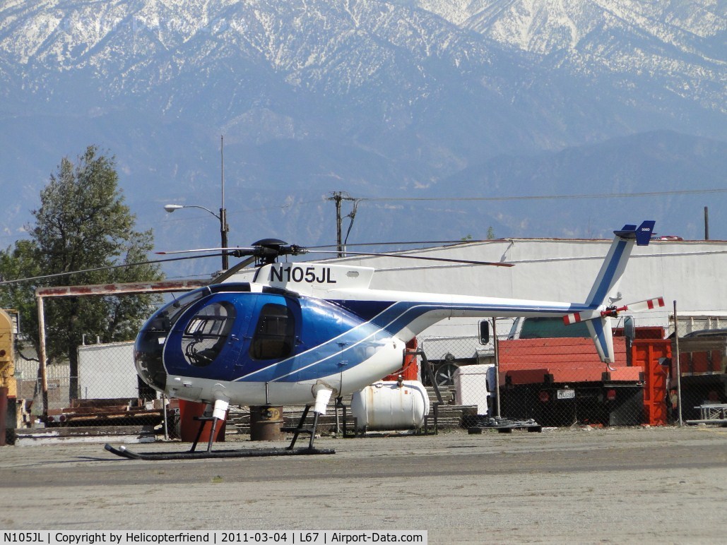 N105JL, 1980 Hughes 369D C/N 900807D, Parked near Western Helicopters